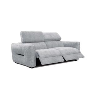 Canapé droit 3 places avec 2 relax électriques tissu gris c…