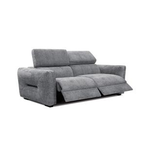 Canapé droit 3 places avec 2 relax électriques tissu gris m…