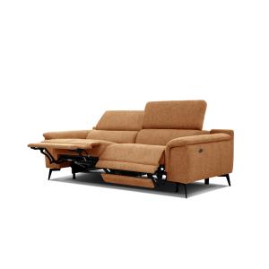 Canapé droit 3 places avec 2 relax électriques tissu orange…