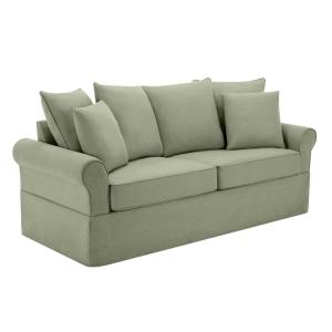 Canapé droit 3 places en polyester gris clair