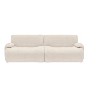Canapé droit 3 places en tissu blanc
