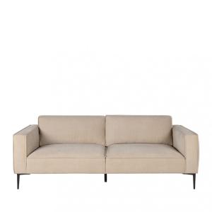 Canapé droit 3 places en tissu et pieds en métal - Beige