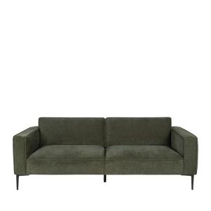Canapé droit 3 places en tissu et pieds en métal - Vert