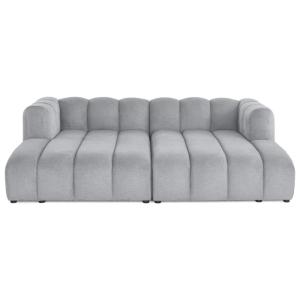 Canapé droit 3 places en tissu texturé gris