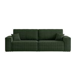 Canapé droit 3 places FARAH convertible en velours côtelé