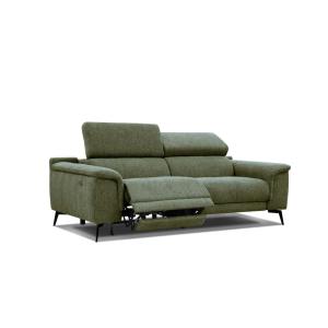 Canapé droit 3 places XXL avec 1 relax électrique tissu ver…