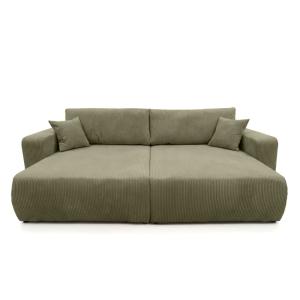 Canapé droit  4 places avec double méridienne en velours cô…