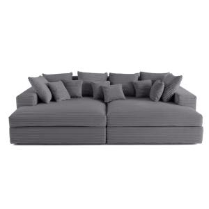 Canapé droit 4 places en  gris