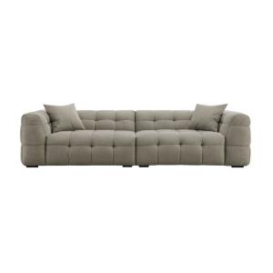 Canapé droit 4 places en tissu taupe