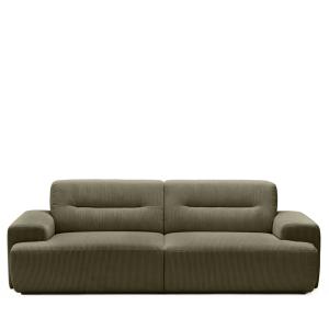 Canapé droit 4 places en velours côtelé à accoudoirs larges…