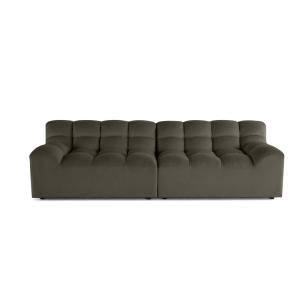 Canapé droit 4 places en velours gris
