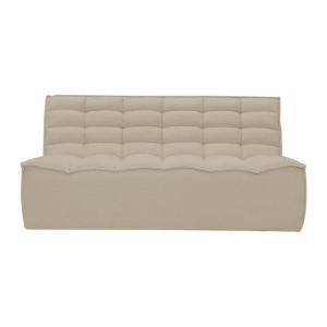 Canapé droit convertible 2 places en tissu taupe