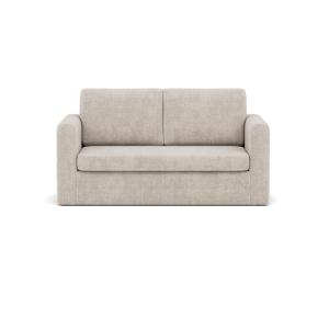 Canapé droit convertible 2 places en velours texturé beige