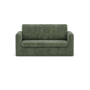 Canapé droit convertible 2 places en velours texturé vert