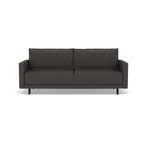 Canapé droit convertible 3 places en simili gris