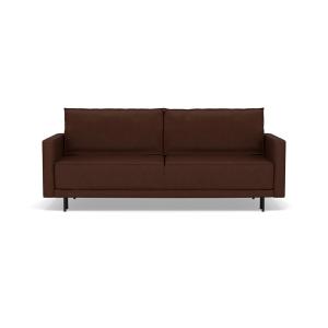 Canapé droit convertible 3 places en simili marron