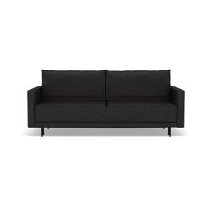 Canapé droit convertible 3 places en simili noir