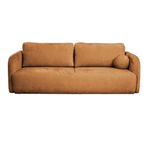 Canapé droit convertible 3 places en tissu orange