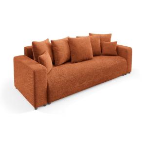 Canapé droit convertible 3 places en tissu terra