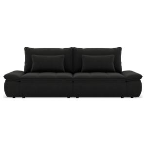 Canapé droit convertible 3 places en tissu texturé gris ant…