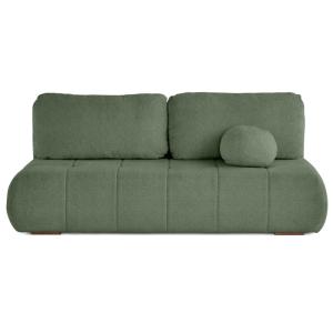 Canapé droit convertible 3 places en tissu texturé vert