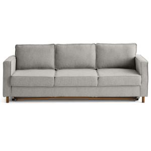 Canapé droit convertible 3 places en tissu velours relief g…