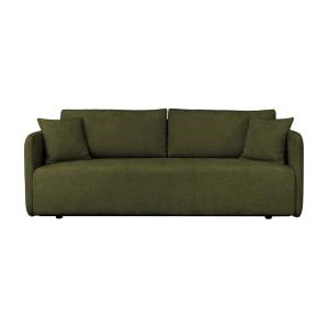 Canapé droit convertible 3 places en tissu vert kaki