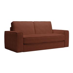 Canapé droit convertible 3 places en velours orange