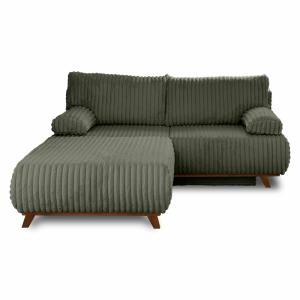 Canapé droit convertible 4 places en fausse fourrure côtelé…