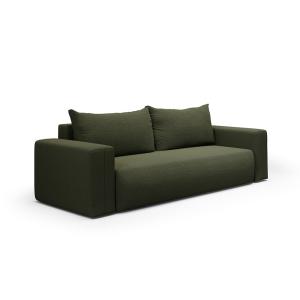 Canapé droit convertible droit 3 places en tissu vert