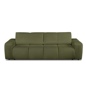 Canapé droit convertible en tissu 3 places vert kaki