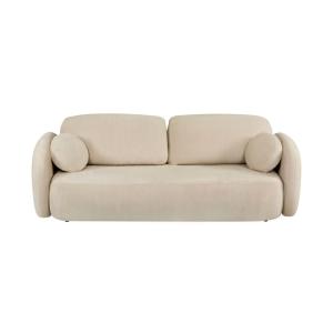 Canapé droit convertible en tissu bouclette 3 places grège