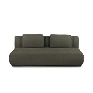 Canapé droit convertible en tissu bouclette 3 places vert k…