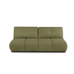 Canapé droit convertible en tissu bouclette 3 places vert o…