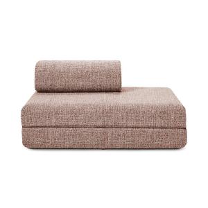 Canapé droit convertible et modulable 2 places en tweed rou…