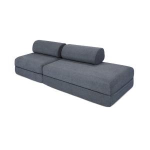 Canapé droit convertible et modulable 3 places en tissu lis…