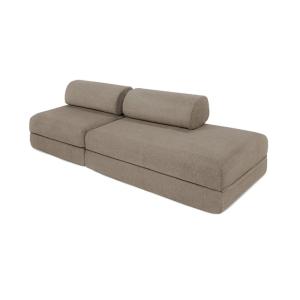 Canapé droit convertible et modulable 3 places en tissu lis…