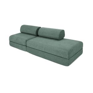 Canapé droit convertible et modulable 3 places en tissu lis…