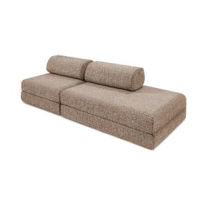 Canapé droit convertible et modulable 3 places en tweed mar…