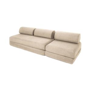 Canapé droit convertible et modulable 4 places en tissu lis…