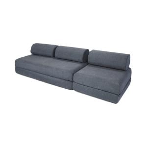 Canapé droit convertible et modulable 4 places en tissu lis…