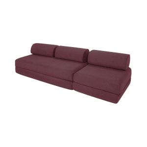 Canapé droit convertible et modulable 4 places en tissu lis…