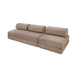 Canapé droit convertible et modulable 4 places en tweed mar…