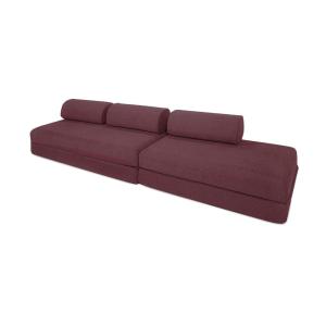 Canapé droit convertible et modulable 5 places en tissu lis…