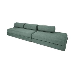 Canapé droit convertible et modulable 5 places en tissu lis…