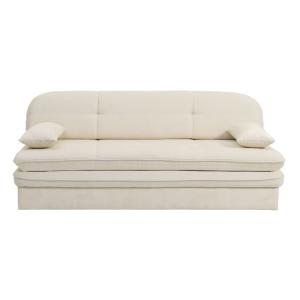 Canapé droit convertible tissu 3 places beige