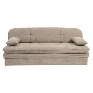 Canapé droit convertible tissu 3 places marron