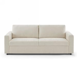 Canapé droit convertible tissu 4 places beige