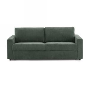 Canapé droit convertible tissu 4 places vert