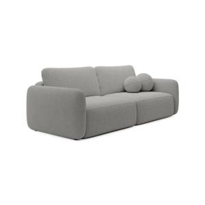 Canapé droit convertible tissu bouclette 3 places Gris clai…